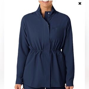 WonderWink Women's M Navy Blue Versatile Jacket with Removeable Hood